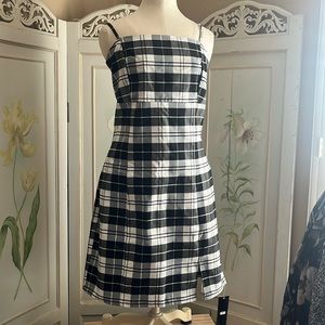 Black and white plaid dress Rayon Nylon mix 3X